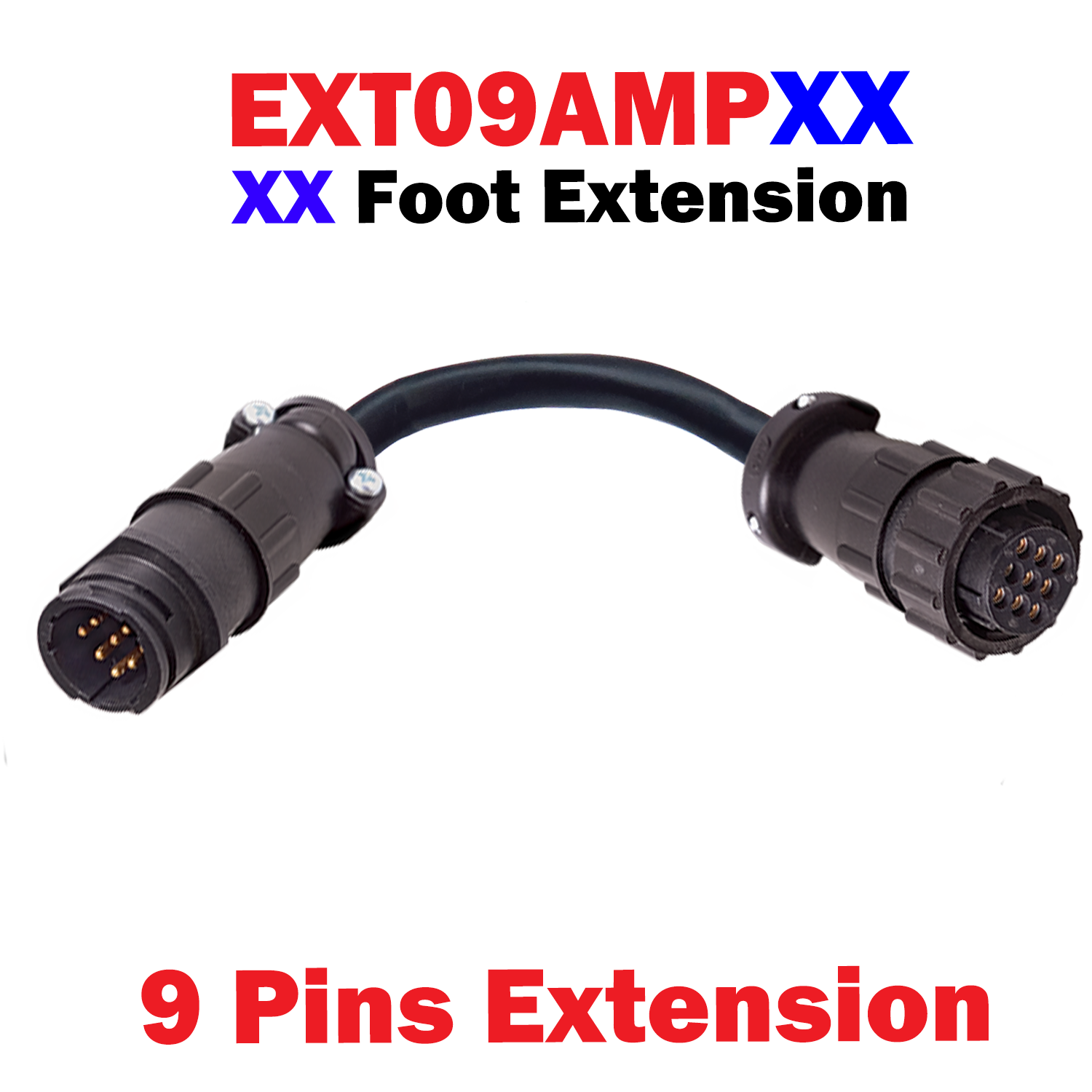 9 Pin AMP Extension Cable