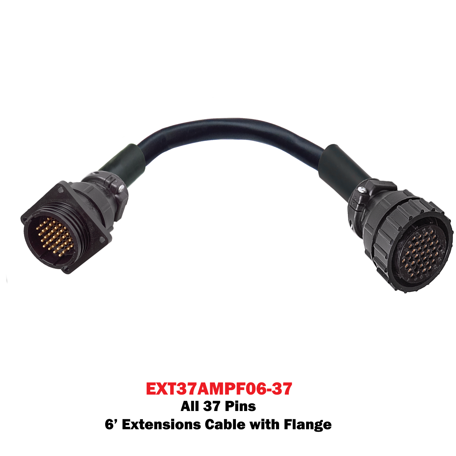 EXT37AFXX-YY 37 Pin Amp  w/Flange Extension