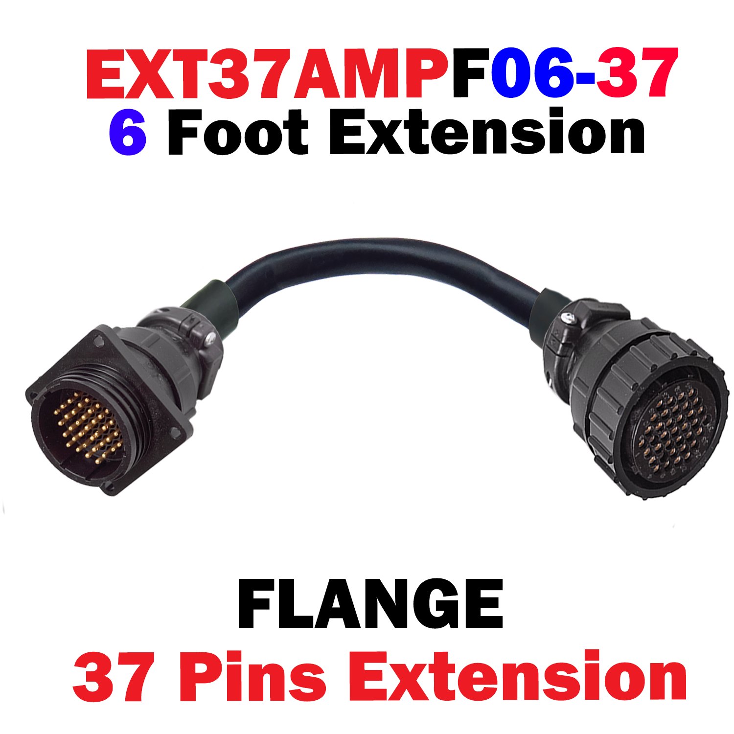 EXT37AFXX-YY 37 Pin Amp  w/Flange Extension