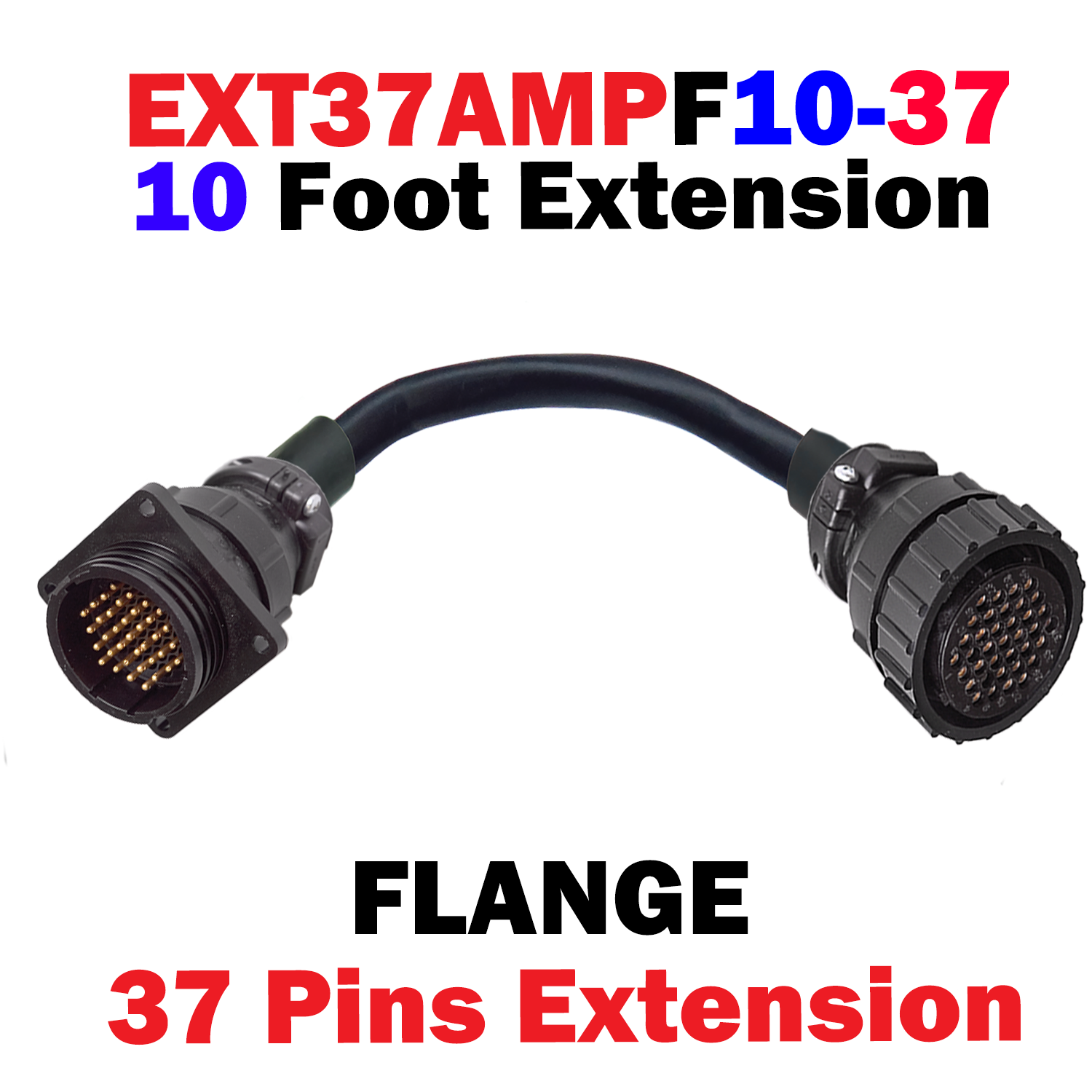 EXT37AFXX-YY 37 Pin Amp  w/Flange Extension