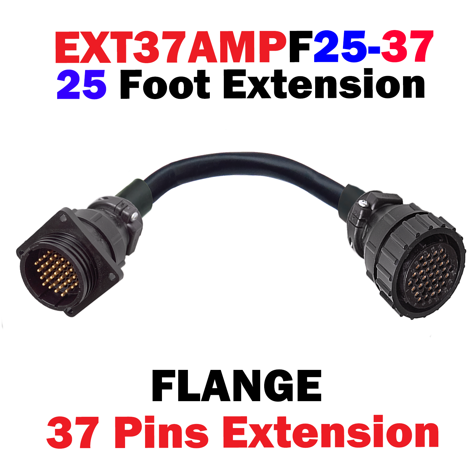 EXT37AFXX-YY 37 Pin Amp  w/Flange Extension