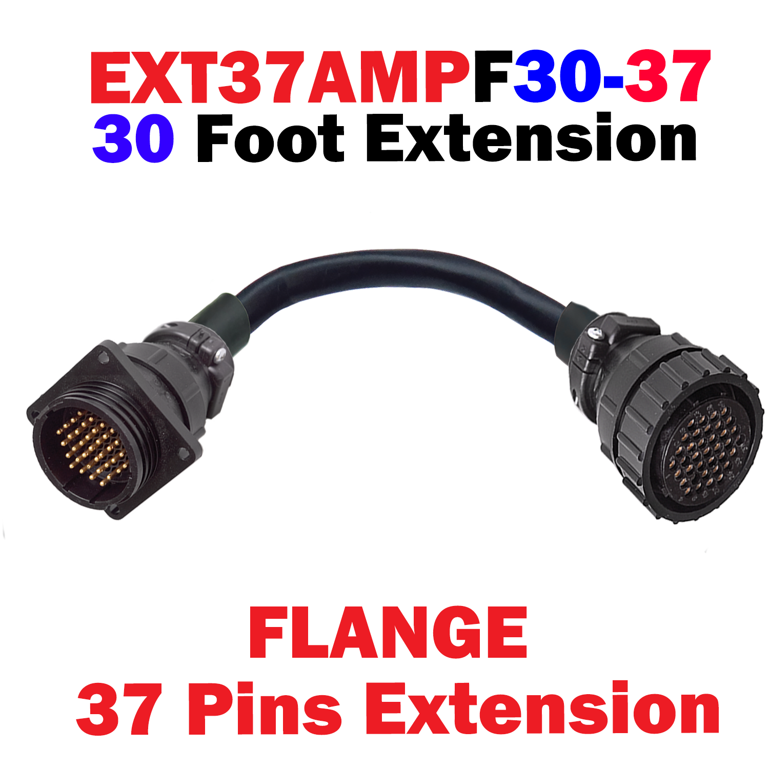 EXT37AFXX-YY 37 Pin Amp  w/Flange Extension