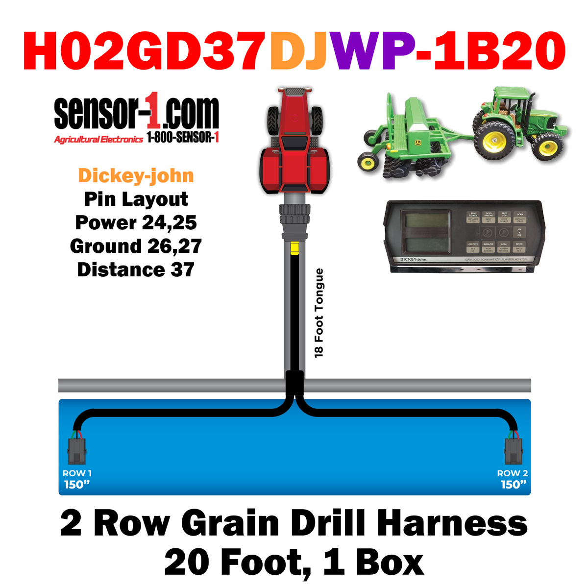 Grain Drill Harness | 2-24 Rows