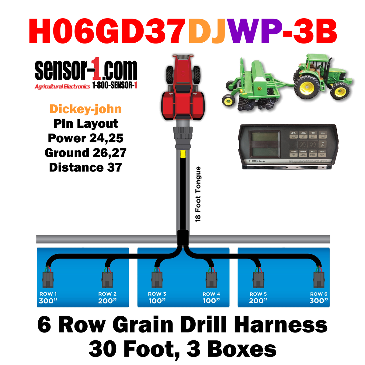 Grain Drill Harness | 2-24 Rows