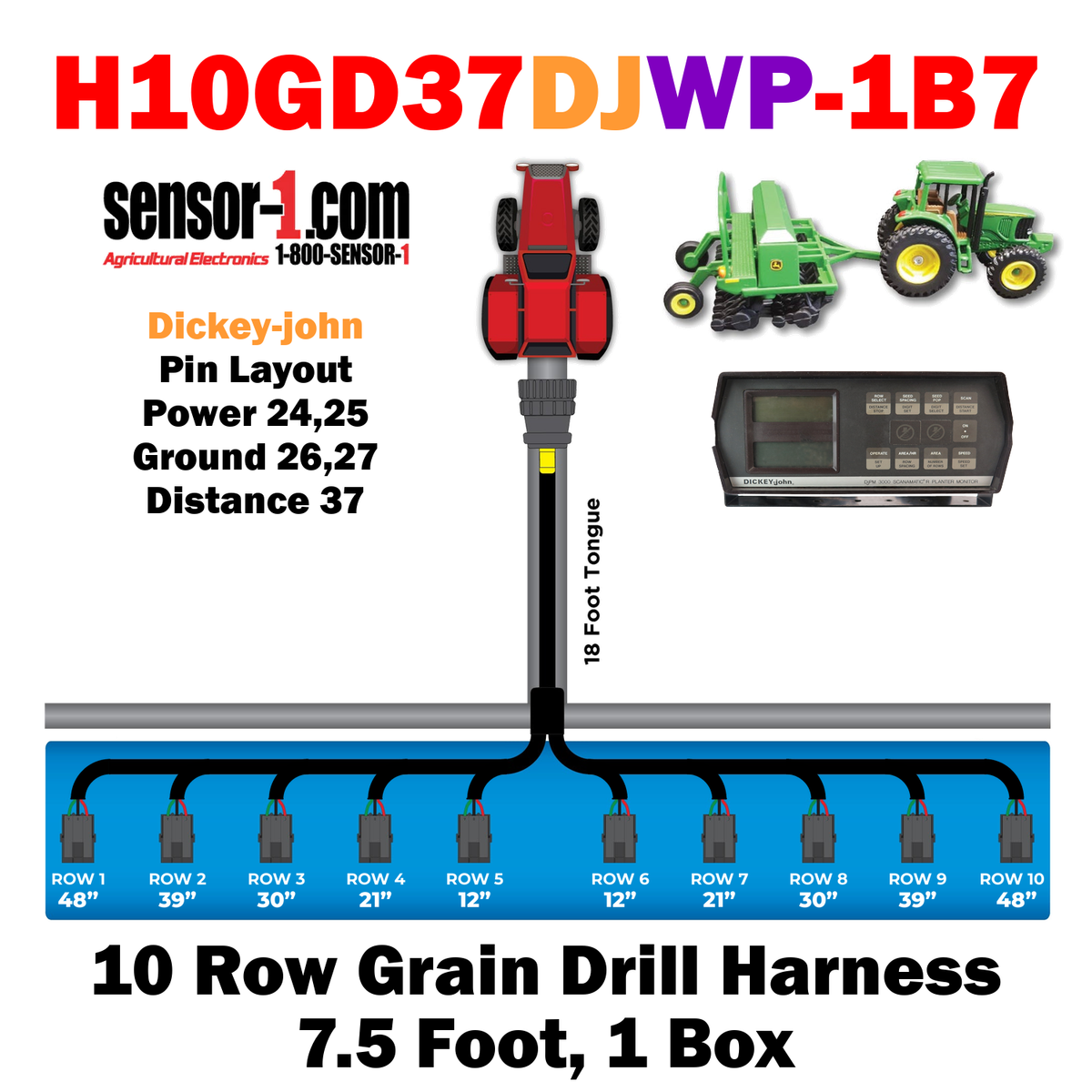 Grain Drill Harness | 2-24 Rows