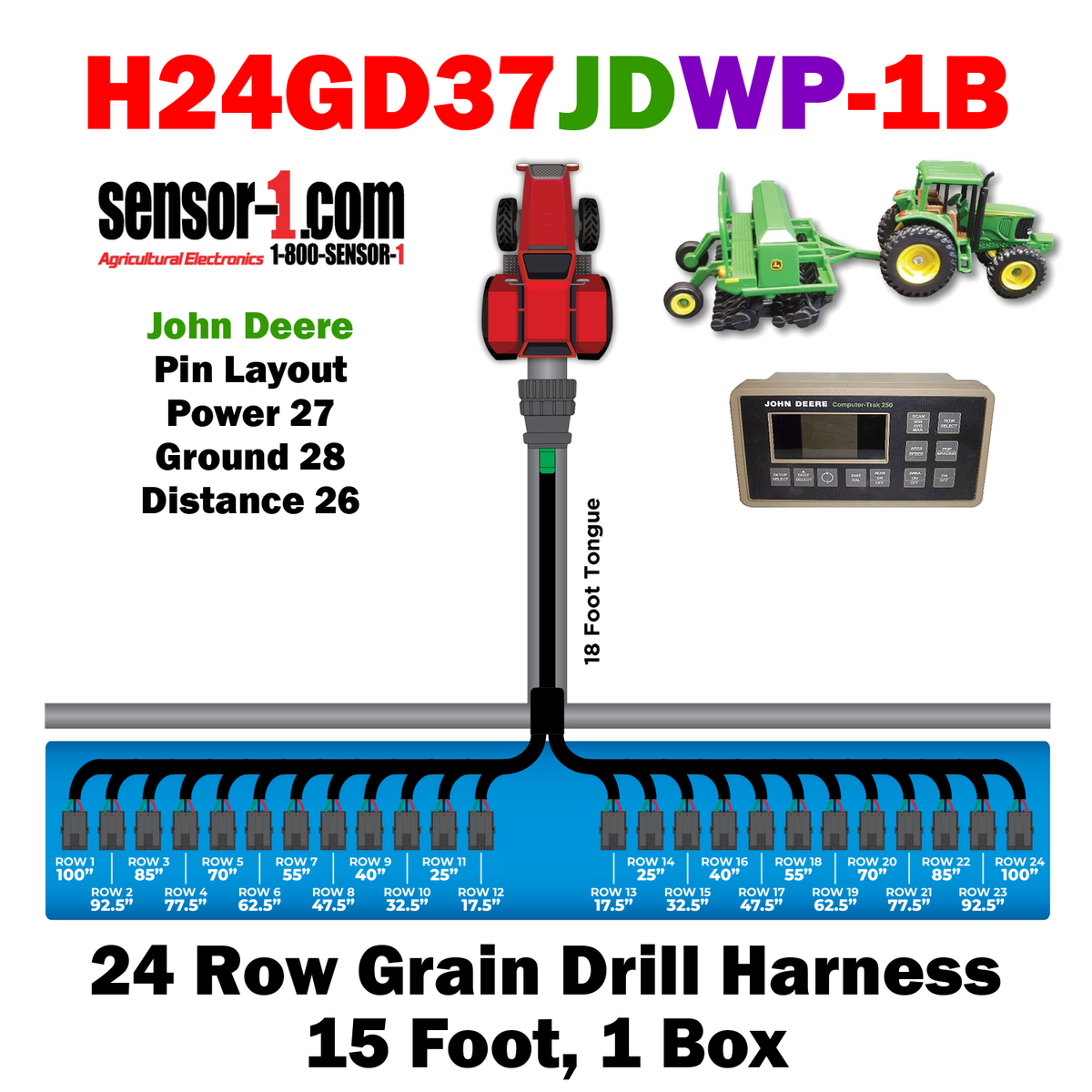 Grain Drill Harness | 2-24 Rows