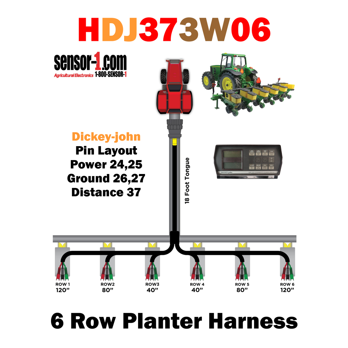 Planter Harnesses for Dickey-john Monitors | 4-12 Rows