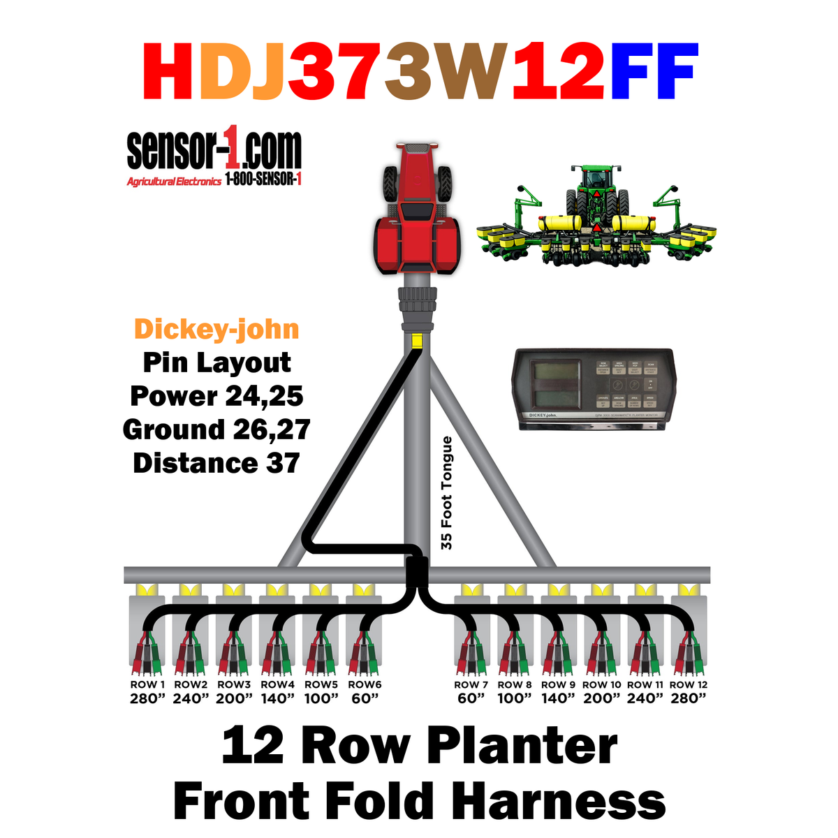 Planter Harnesses for Dickey-john Monitors | 4-12 Rows