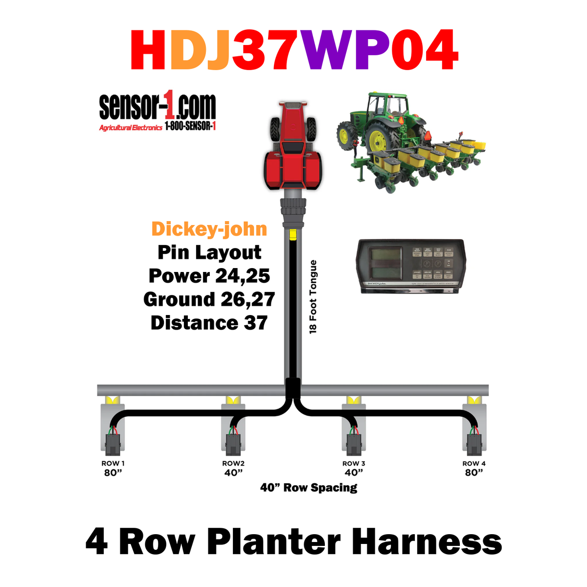 Planter Harnesses for Dickey-john Monitors | 4-12 Rows