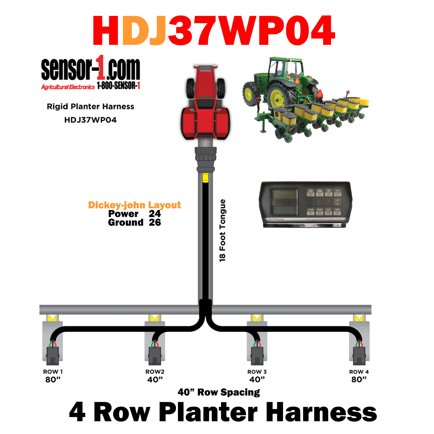 Planter Harnesses for Dickey-john Monitors | 4-12 Rows