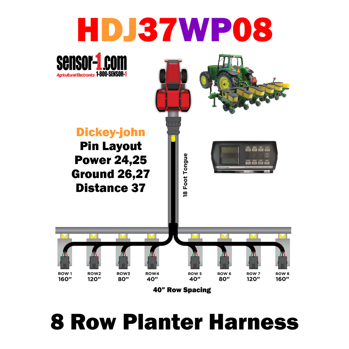 Planter Harnesses for Dickey-john Monitors | 4-12 Rows