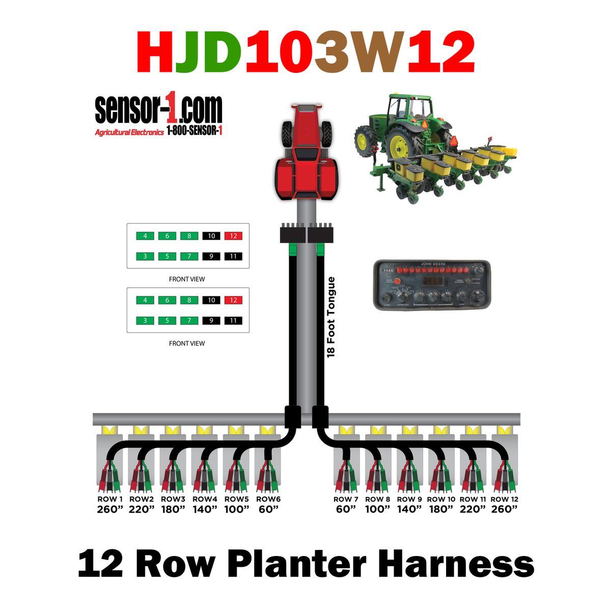 Planter Harnesses for John Deere Monitors | 4-12 Rows