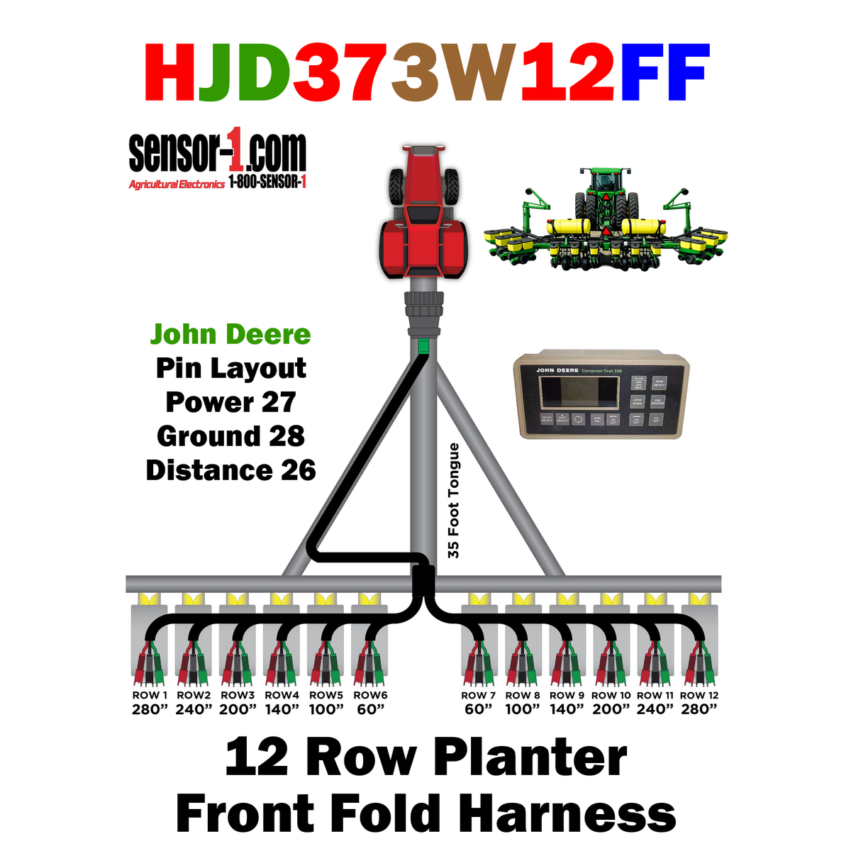 Planter Harnesses for John Deere Monitors | 4-12 Rows