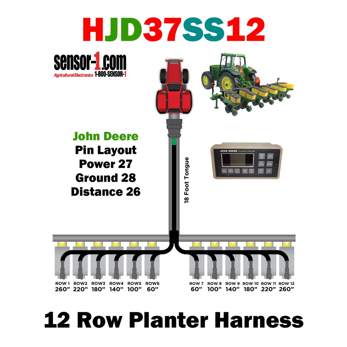 Planter Harnesses for John Deere Monitors | 4-12 Rows