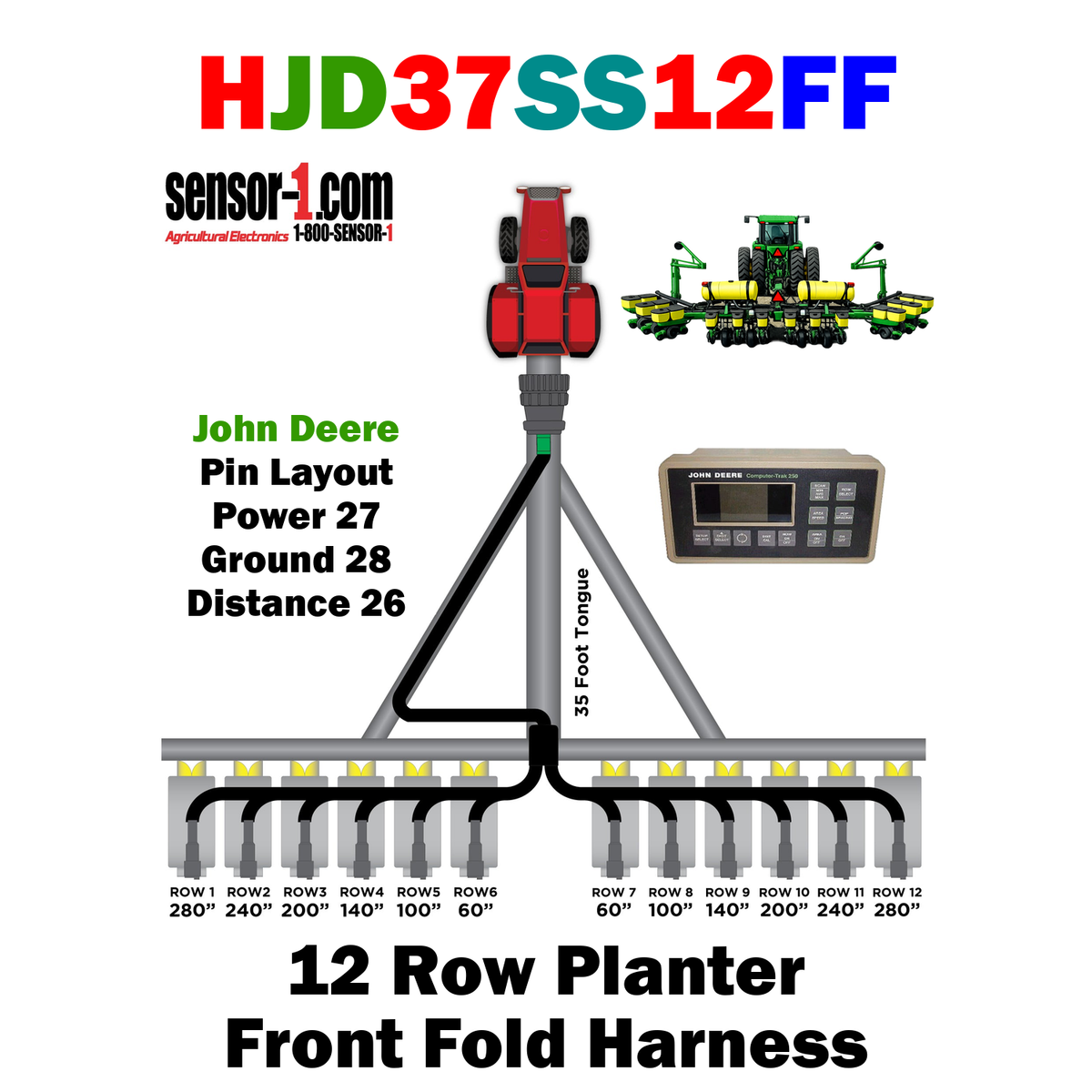 Planter Harnesses for John Deere Monitors | 4-12 Rows
