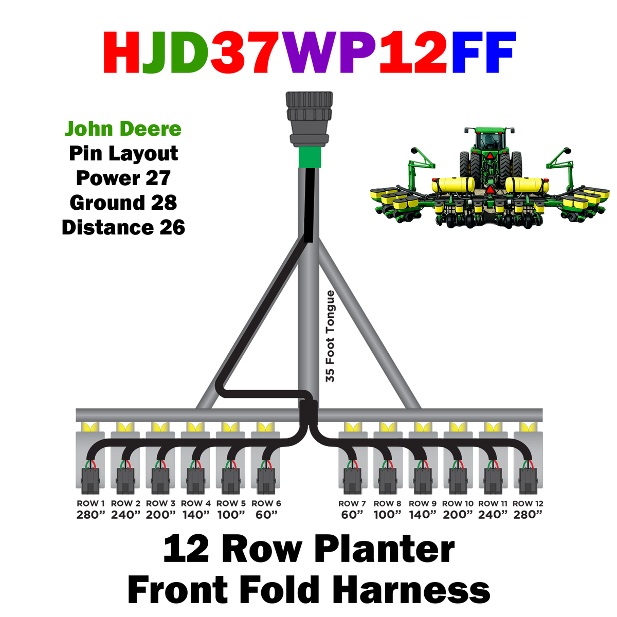 Planter Harnesses for John Deere Monitors | 4-12 Rows