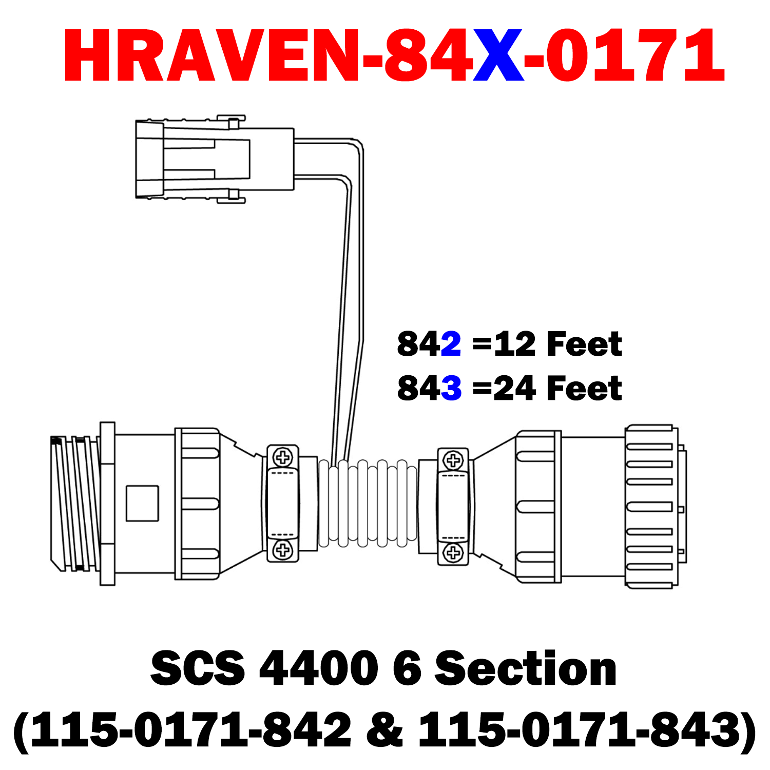 HRAVEN-842 & 843-1071  (115-0171-842 & 843) Raven 6 Section Extension
