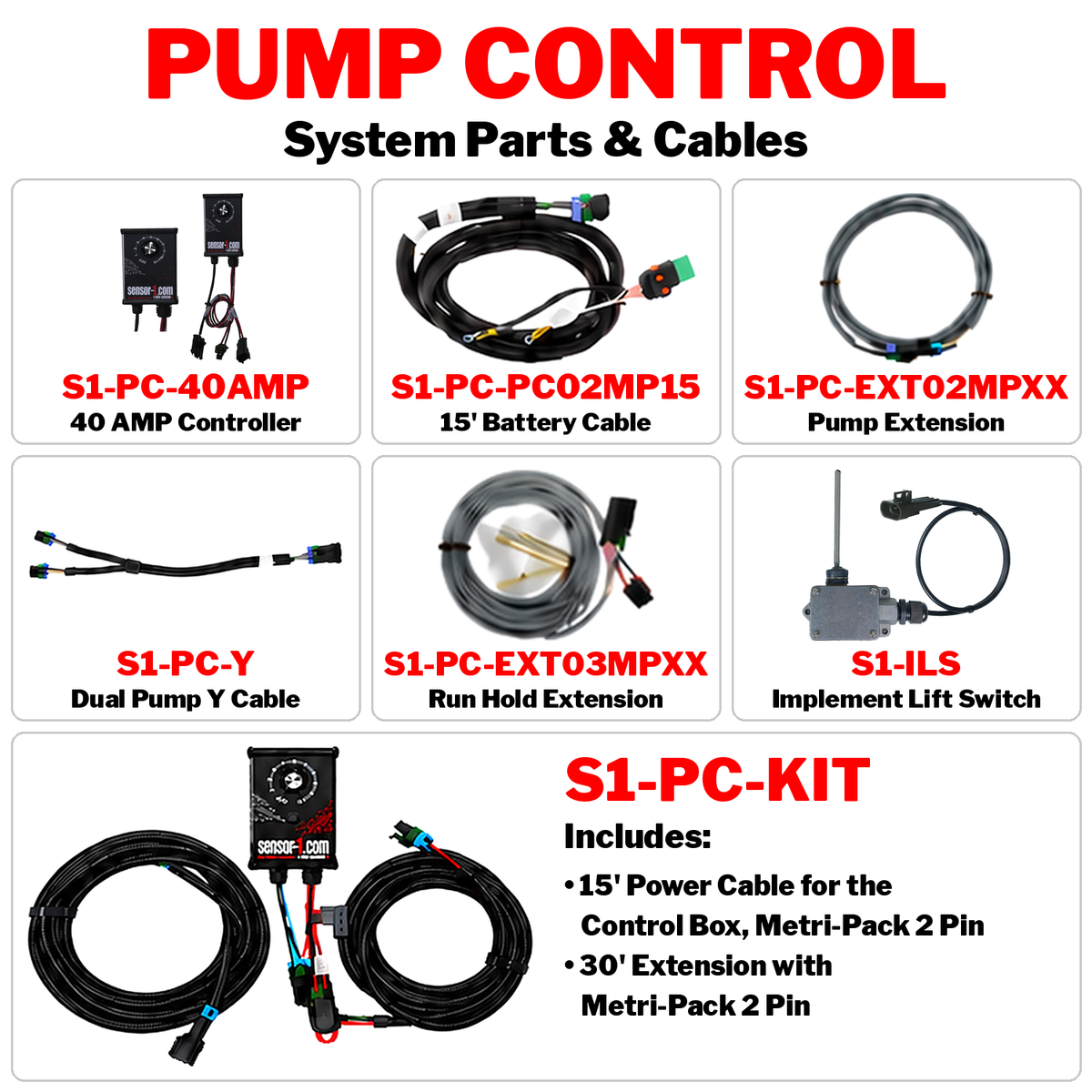 Sensor-1 pump control system parts