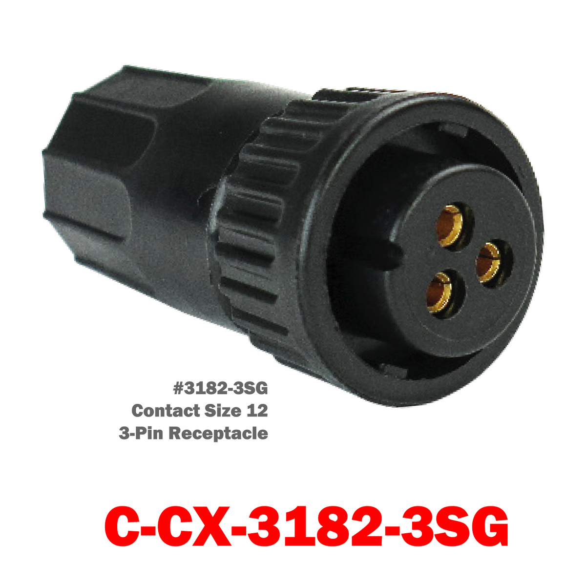 C-CX-3182-3SG 3 Pin Conxall Receptacle